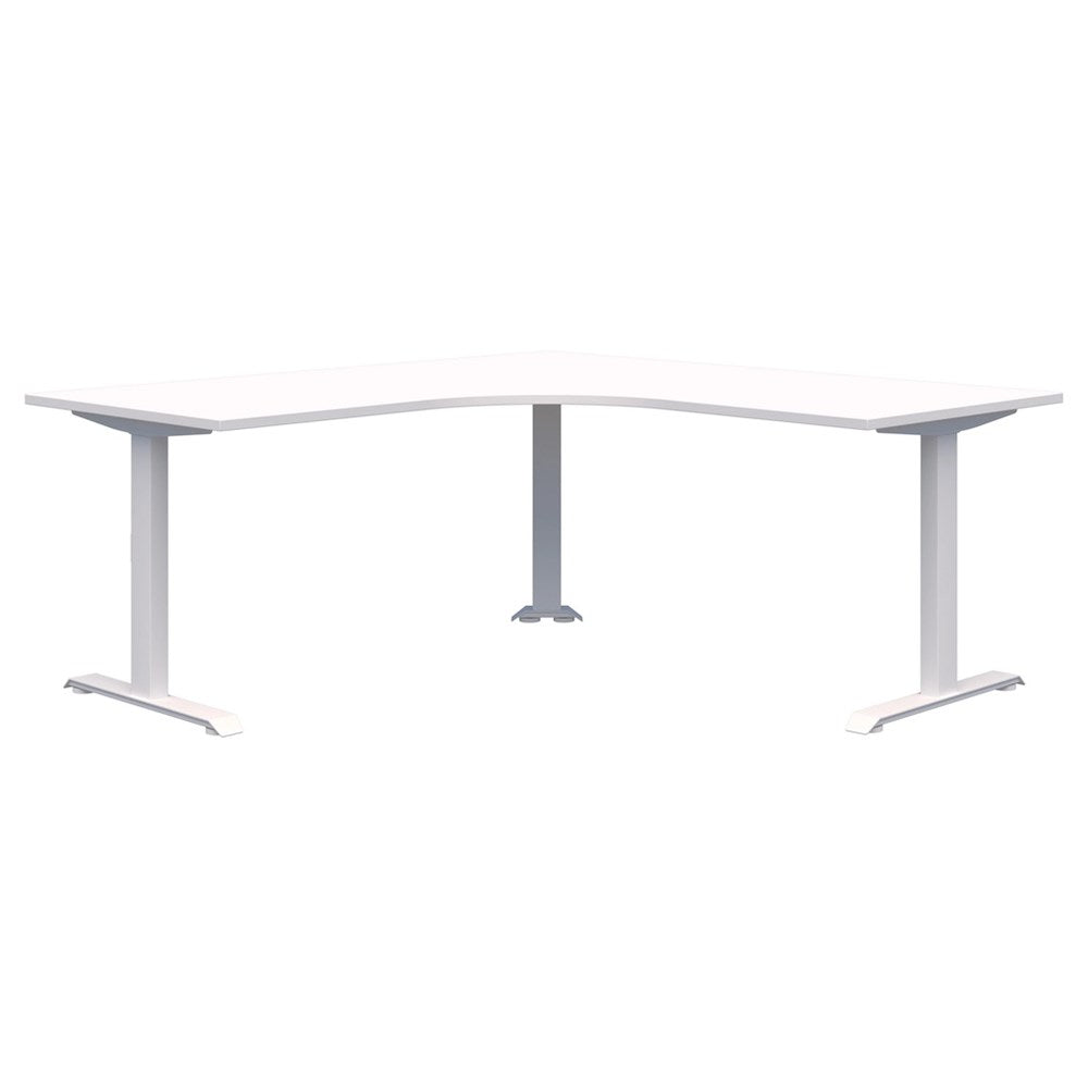 Summit ii Fixed Height 90° Corner Workstation Desk-Desking-1800 x 1800 x 800-Snow Velvet-White-Commercial Traders - Office Furniture