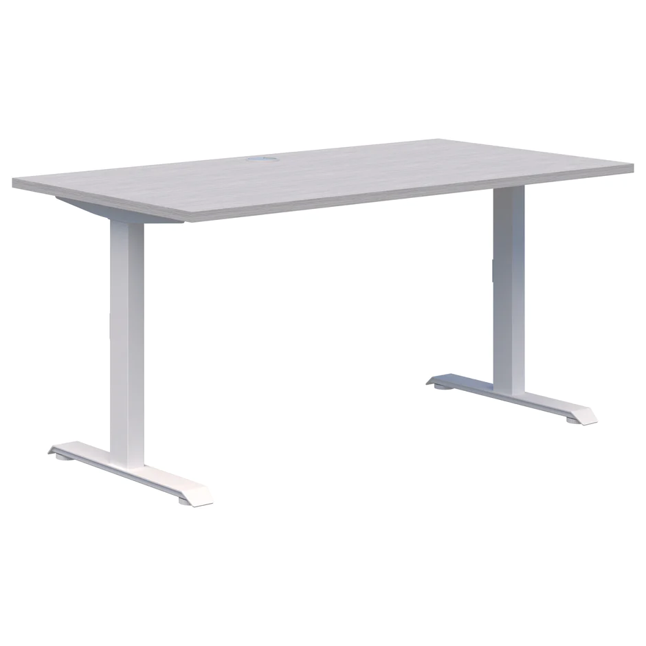 Summit ii Desk - Fixed Height-Desking-1200 x 700-SIlver Strata-White-Commercial Traders - Office Furniture
