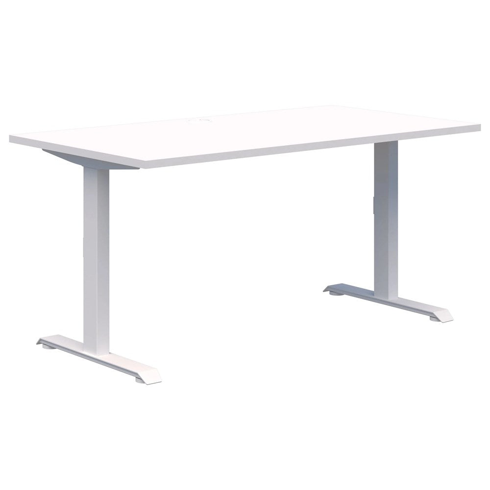 Summit ii Desk - Fixed Height-Desking-1200 x 700-Snow Velvet-Black-Commercial Traders - Office Furniture