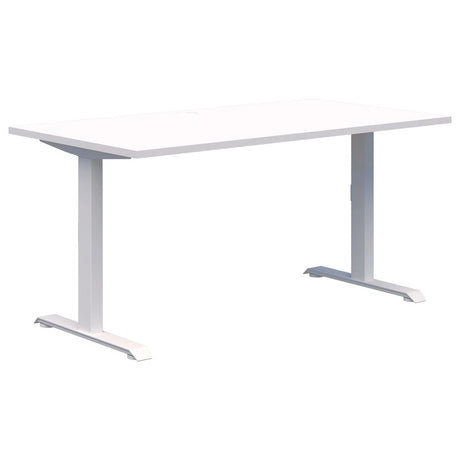 Summit ii Desk - Fixed Height-Desking-1200 x 700-Snow Velvet-Black-Commercial Traders - Office Furniture