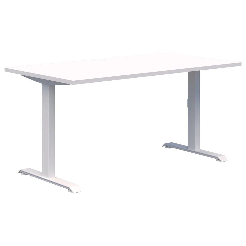 Summit ii Desk - Fixed Height-Desking-1200 x 700-Snow Velvet-White-Commercial Traders - Office Furniture