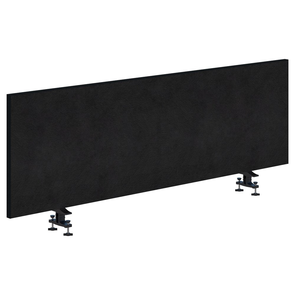 System 25 - 480H x 1800W - Desk Mount Screen - Double Sided-Office Partitons-Midnight-Black-Commercial Traders - Office Furniture