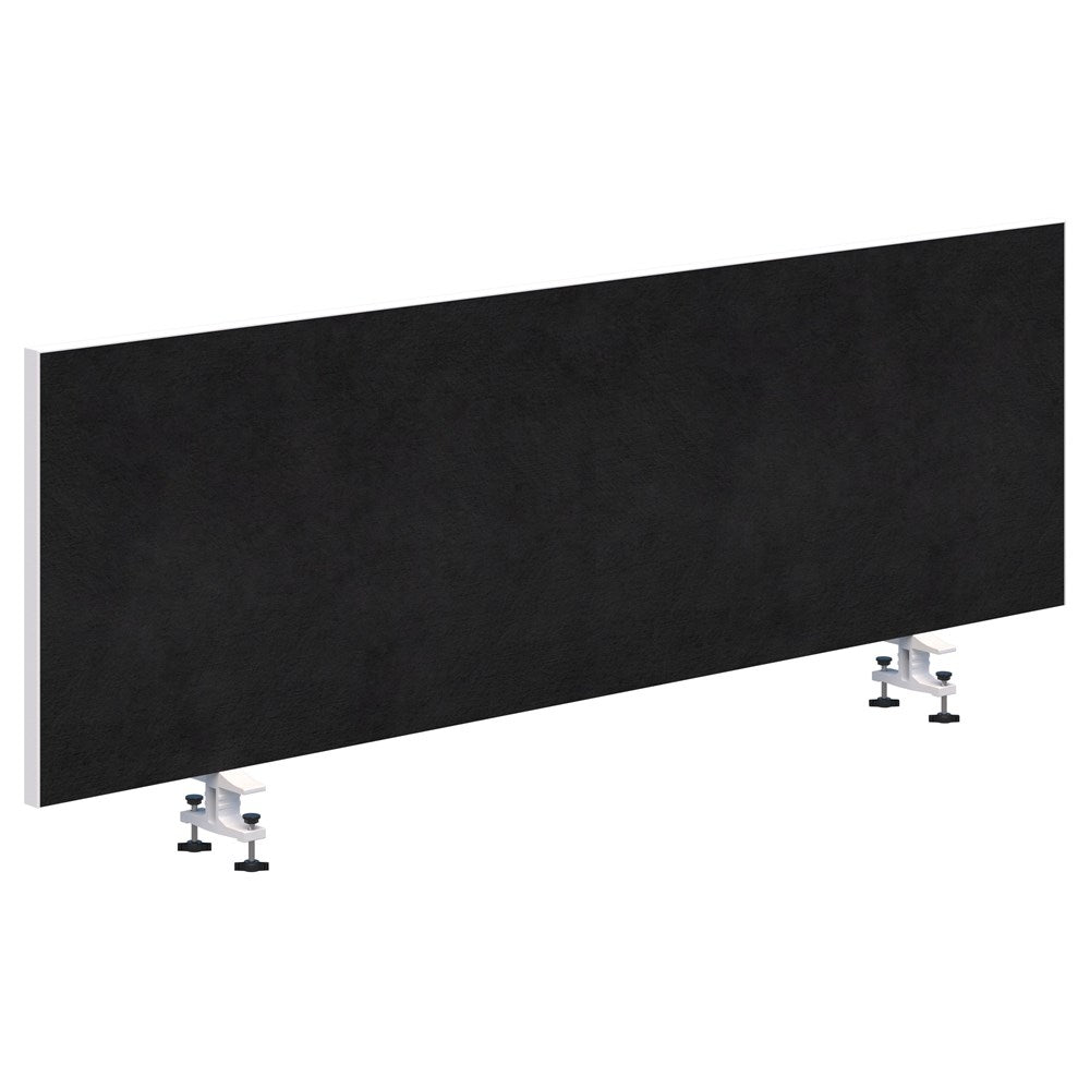 System 25 - 480H x 1500W - Desk Mount Screen - Double Sided-Office Partitons-Midnight-White-Commercial Traders - Office Furniture