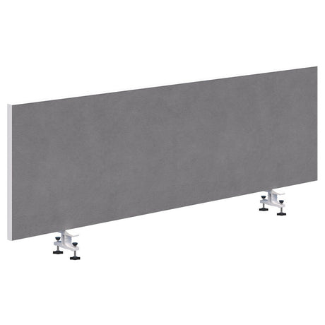 System 25 - 480H x 1800W - Desk Mount Screen - Double Sided-Office Partitons-Pebble-White-Commercial Traders - Office Furniture