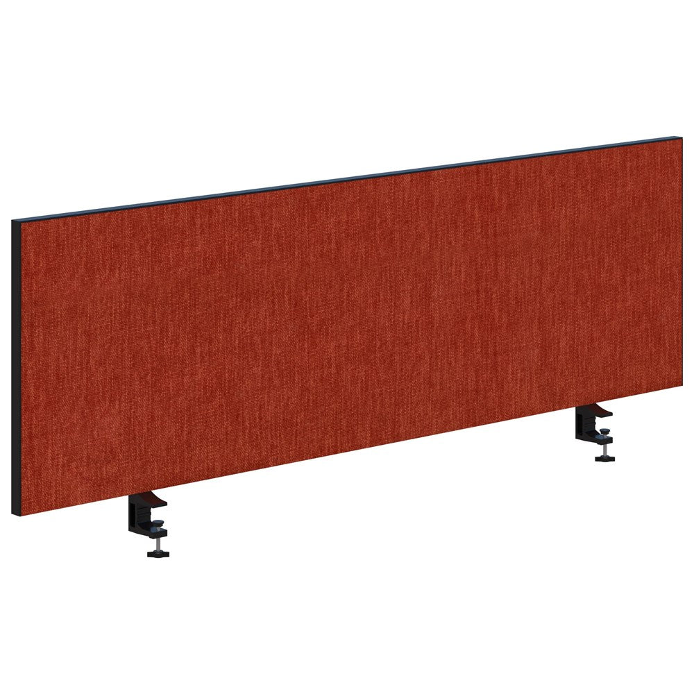 System 25 - 480H x 1500W - Desk Mount Screen - Double Sided-Office Partitons-Paprika-Black-Commercial Traders - Office Furniture