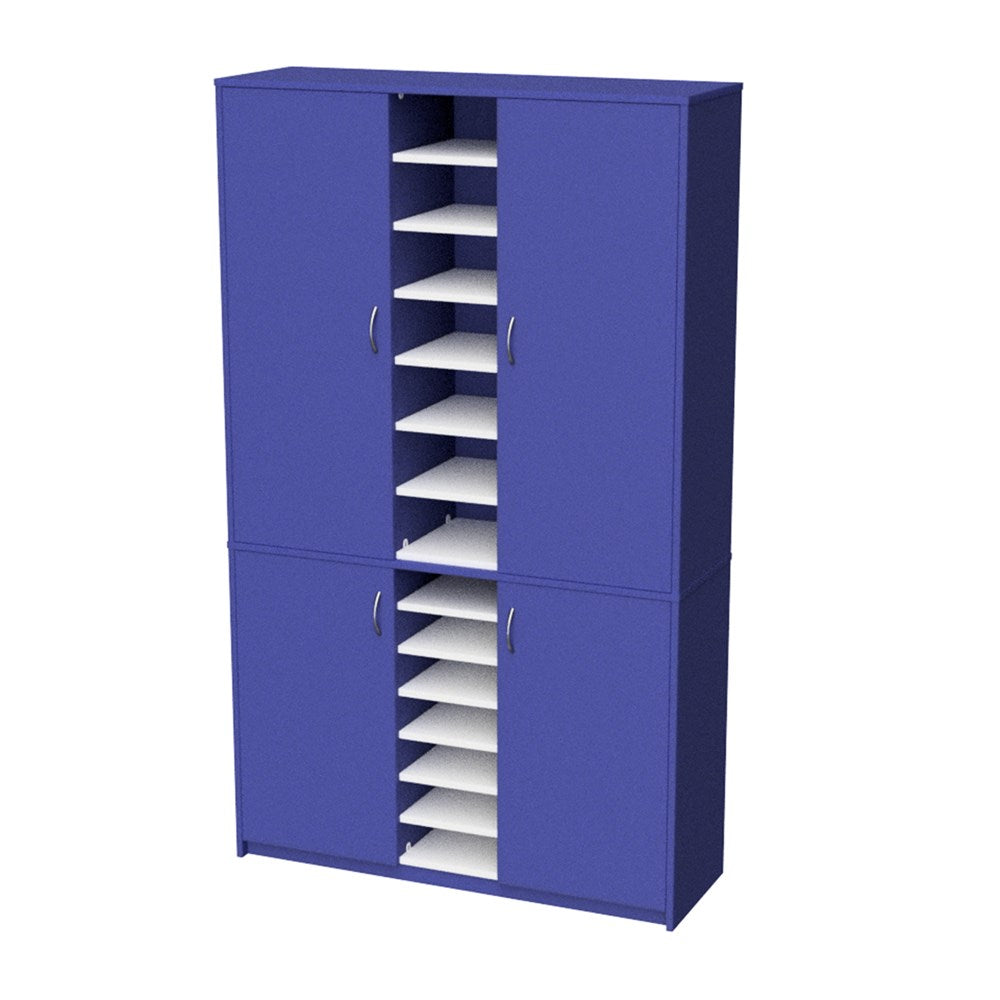 Multi Teachers Wall Unit-Education Furniture-Blue/White-Commercial Traders - Office Furniture