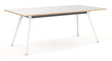 Euro Meeting Table 1800 x 1200 Long-Meeting Room Furniture-Silver Strata-Black Leg-North Island Delivery-Commercial Traders - Office Furniture