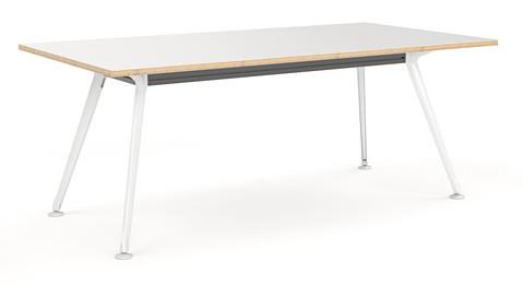 Euro Meeting Table 1800 x 1200 Long-Meeting Room Furniture-Silver Strata-Black Leg-North Island Delivery-Commercial Traders - Office Furniture