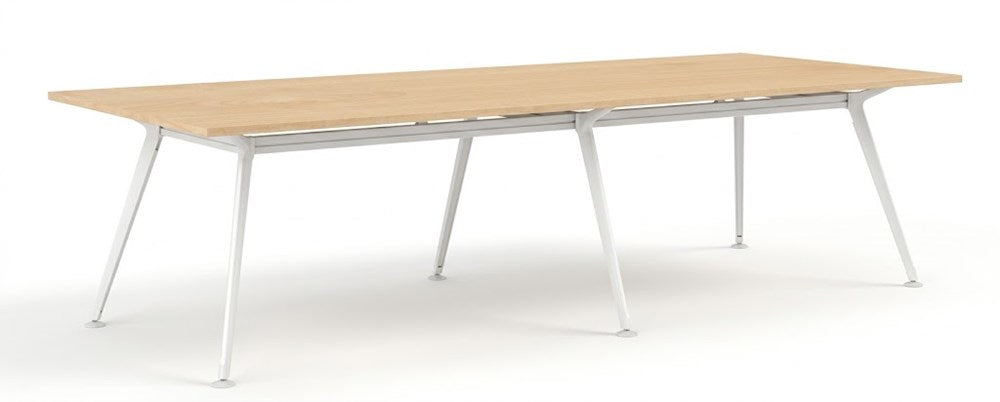 Euro Boardroom Table 3000 x 1200-Meeting Room Furniture-Affinity Maple-White Leg-North Island (Ground Floor)-Commercial Traders - Office Furniture
