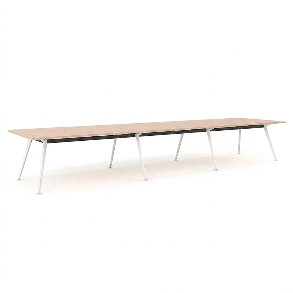 Euro Boardroom Table 4800 x 1200-Meeting Room Furniture-Refined Oak-White Leg-North Island (Ground Floor)-Commercial Traders - Office Furniture