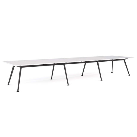 Euro Boardroom Table 4800 x 1200-Meeting Room Furniture-Snowdrift-Black Leg-North Island Delivery-Commercial Traders - Office Furniture