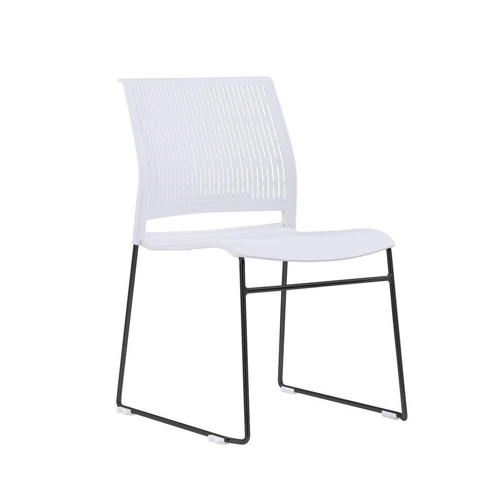 Magnus Chair - Stackable (Clearance Colours)-Meeting Room Furniture-White-Black-North Island Delivery-Commercial Traders - Office Furniture