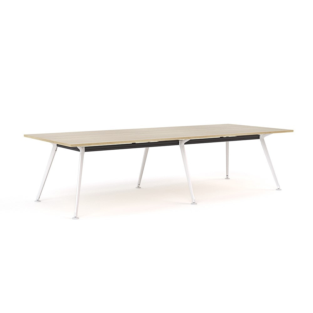Euro Boardroom Table 3000 x 1200-Meeting Room Furniture-Classic Oak-White Leg-North Island Delivery-Commercial Traders - Office Furniture