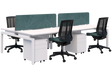 Balance 1500 Desk Package - 4 person pod (Back to Back)-Desking-Snow Velvet-Black-800mm-Commercial Traders - Office Furniture