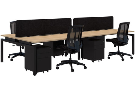 Balance 1800 Desk Package - 4 person pod (Back to Back)-Desking-Snow Velvet-White-700mm-Commercial Traders - Office Furniture