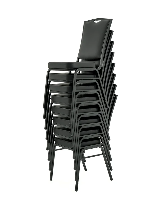 Banquet Visitor Chair-Meeting Room Furniture-Black Fabric-Black-Commercial Traders - Office Furniture