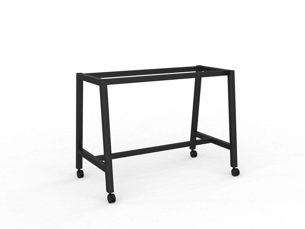 Cubit Bar Leaner with Castors Frame-Barleaners-1600 x 800-Black-Commercial Traders - Office Furniture