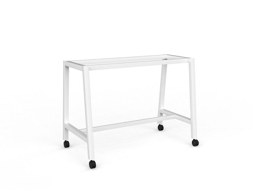 Cubit Bar Leaner with Castors Frame-Barleaners-1600 x 800-White-Commercial Traders - Office Furniture