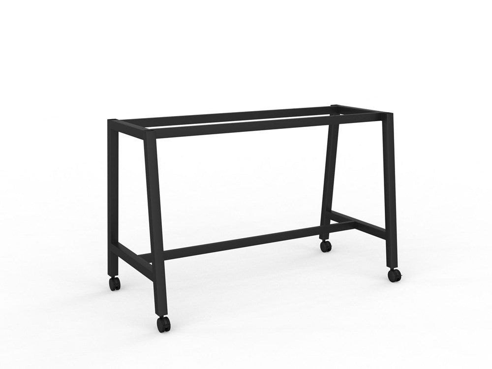 Cubit Bar Leaner with Castors Frame-Barleaners-1800 x 900-Black-Commercial Traders - Office Furniture