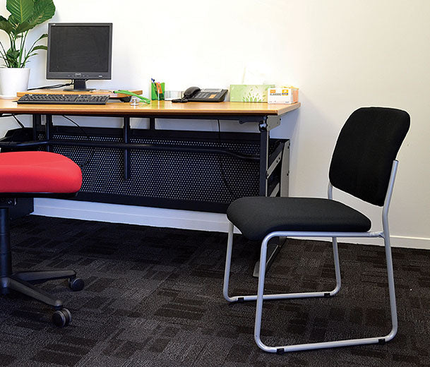 Buro Mario Visitor Chair-Meeting Room Furniture-Black-Assembled - Auckland/Christchurch-Commercial Traders - Office Furniture