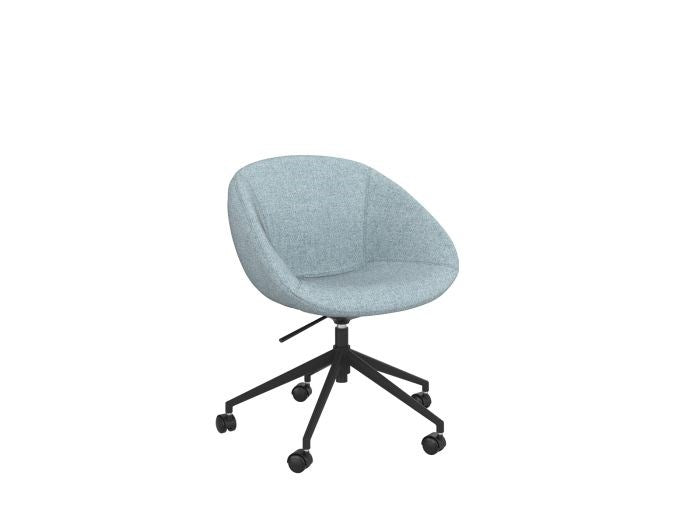Camellia Visitor Chair-Reception Chairs-Reef Blue-Castor-Commercial Traders - Office Furniture