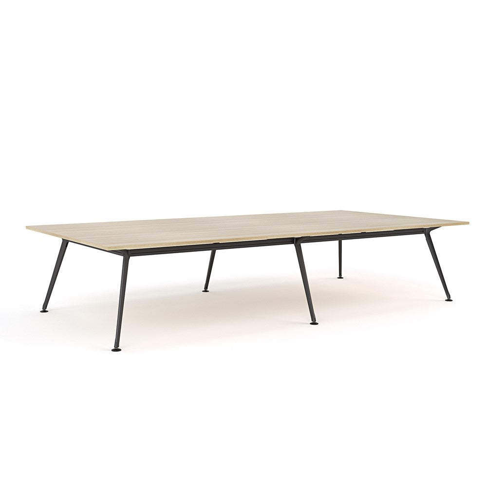Euro Boardroom Table 3600 x 1800-Meeting Room Furniture-Classic Oak-Black Leg-North Island (Ground Floor)-Commercial Traders - Office Furniture