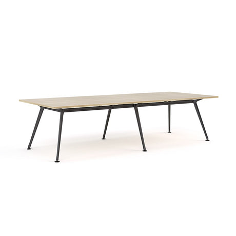 Euro Boardroom Table 3000 x 1200-Meeting Room Furniture-Classic Oak-Black Leg-North Island Delivery-Commercial Traders - Office Furniture