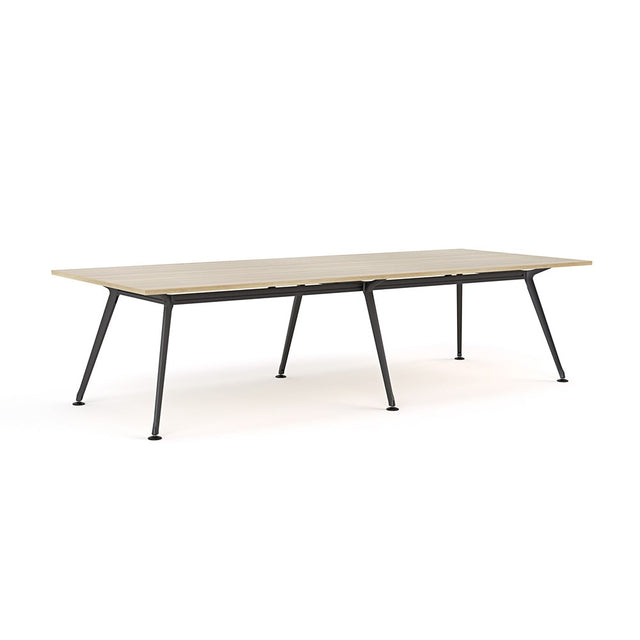 Euro Boardroom Table 3000 x 1200-Meeting Room Furniture-Classic Oak-Black Leg-North Island Delivery-Commercial Traders - Office Furniture