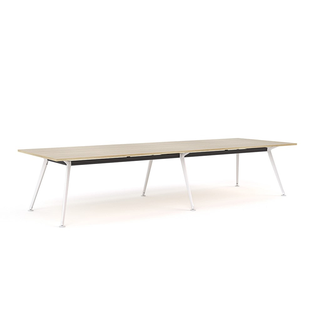 Euro Boardroom Table 3600 x 1200-Meeting Room Furniture-Classic Oak-White Leg-North Island Delivery-Commercial Traders - Office Furniture