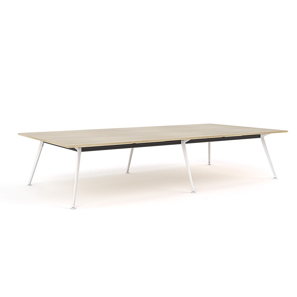 Euro Boardroom Table 3600 x 1800-Meeting Room Furniture-Classic Oak-White Leg-North Island Delivery-Commercial Traders - Office Furniture