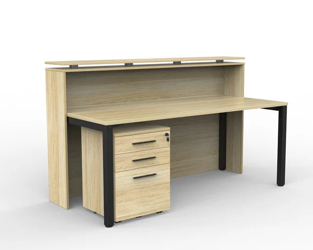 Cubit Reception Counter with Cubit Desk-Reception Furniture-White-White-White-Commercial Traders - Office Furniture