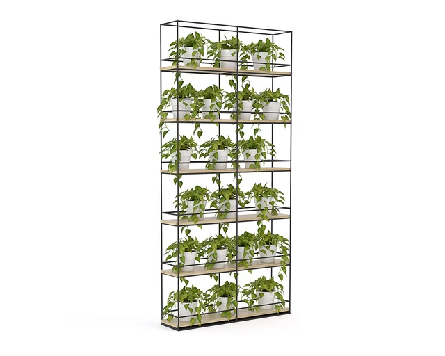 Planter Wall Frame - With Pots (No Plants)-Unclassified-Black Powdercoat-Commercial Traders - Office Furniture