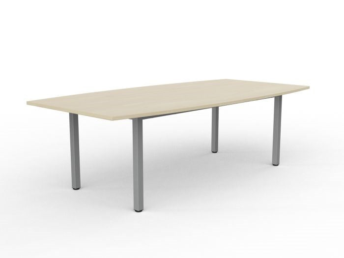Cubit Boardroom Table and Flex Chair Package-Meeting Room Furniture-Nordic Maple-Silver Leg-Commercial Traders - Office Furniture