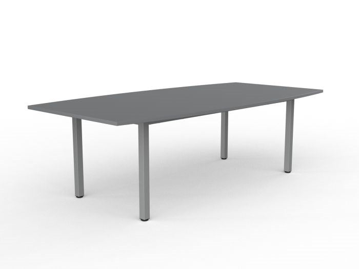 Cubit Boardroom Table and Flex Chair Package-Meeting Room Furniture-Silver Top-Silver Leg-Commercial Traders - Office Furniture