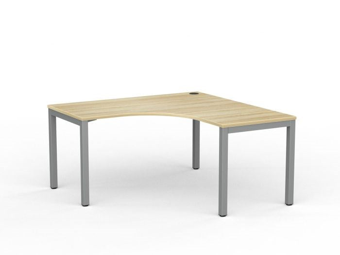 Cubit Corner Desk-Desking-1500 x 1500 x 700-Atlantic Oak-Silver-Commercial Traders - Office Furniture