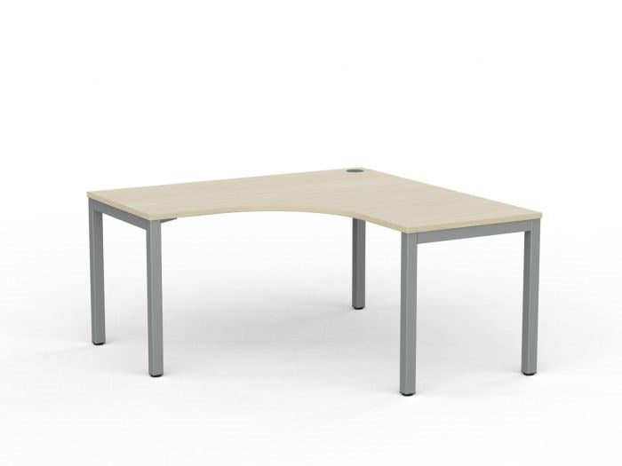 Cubit Corner Desk-Desking-1500 x 1500 x 700-Nordic Maple-Silver-Commercial Traders - Office Furniture