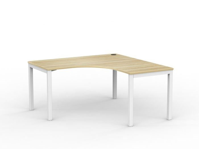 Cubit Corner Desk-Desking-1500 x 1500 x 700-Atlantic Oak-White-Commercial Traders - Office Furniture