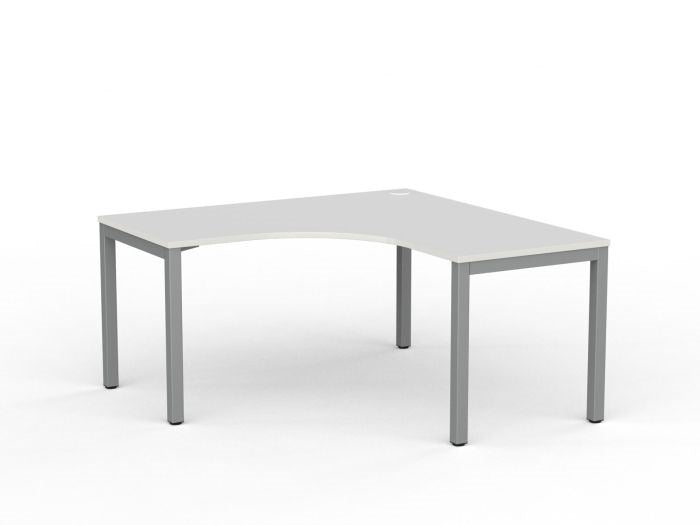 Cubit Corner Desk-Desking-1500 x 1500 x 700-White-Silver-Commercial Traders - Office Furniture