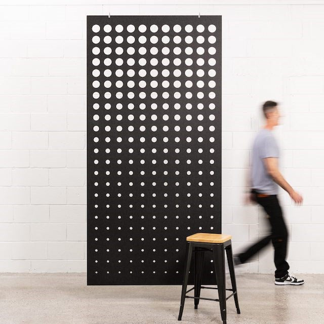 Acoustic Hanging Carved Panel-Acoustic-Black-Commercial Traders - Office Furniture