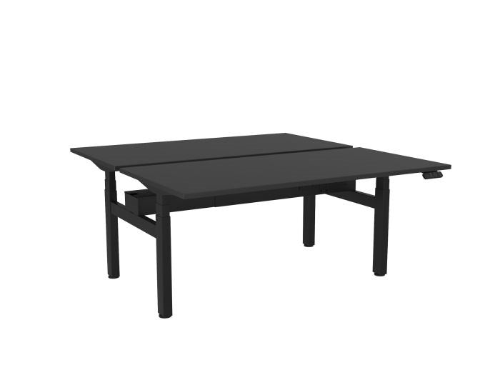 Haven Electric Double Sided Desk - Rectangular Top-Desks-1600 x 800-Black-Black-Commercial Traders - Office Furniture