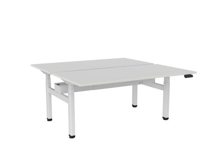 Haven Electric Double Sided Desk - Rectangular Top-Desks-1600 x 800-White-White-Commercial Traders - Office Furniture