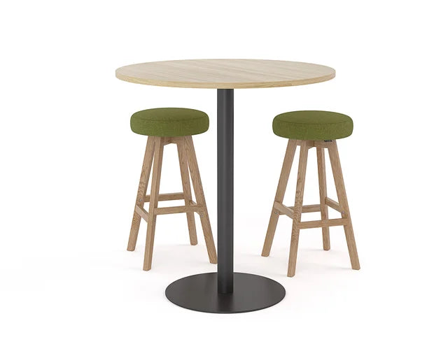Luna Button Barstool -Oak Base-Lunchroom Chairs-Crown-Commercial Traders - Office Furniture