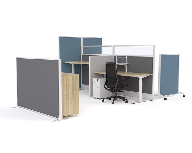 Studio 50 Partition - 1800h x 1800w-Office Partitons-Crown-Silver-Commercial Traders - Office Furniture