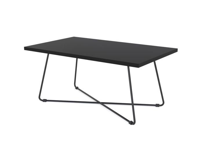 Zion Coffee Table Straight - 1000 x 600 mm-Reception Furniture-Black-Black-Commercial Traders - Office Furniture