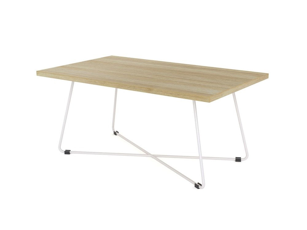 Zion Coffee Table Straight - 1000 x 600 mm-Reception Furniture-Atlantic Oak-White-Commercial Traders - Office Furniture