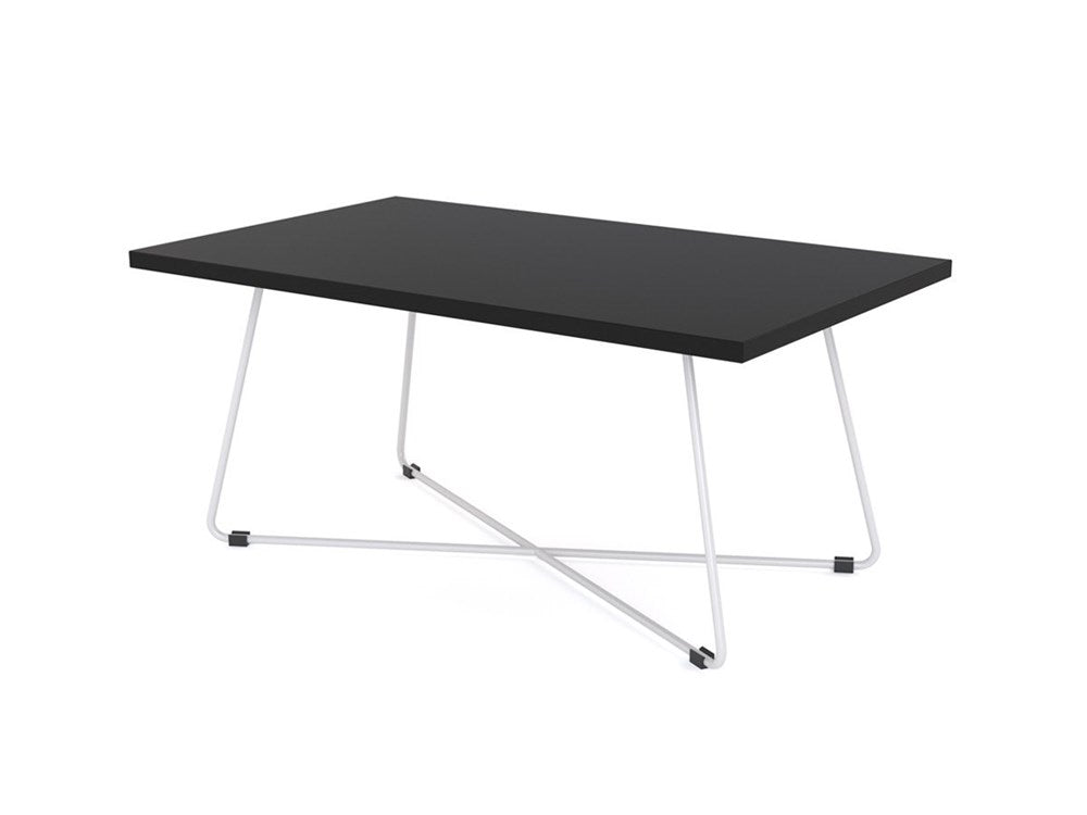 Zion Coffee Table Straight - 1000 x 600 mm-Reception Furniture-Black-White-Commercial Traders - Office Furniture