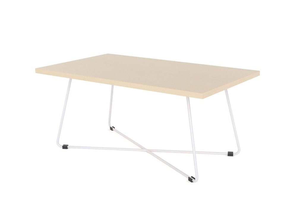 Zion Coffee Table Straight - 1000 x 600 mm-Reception Furniture-Nordic Maple-White-Commercial Traders - Office Furniture