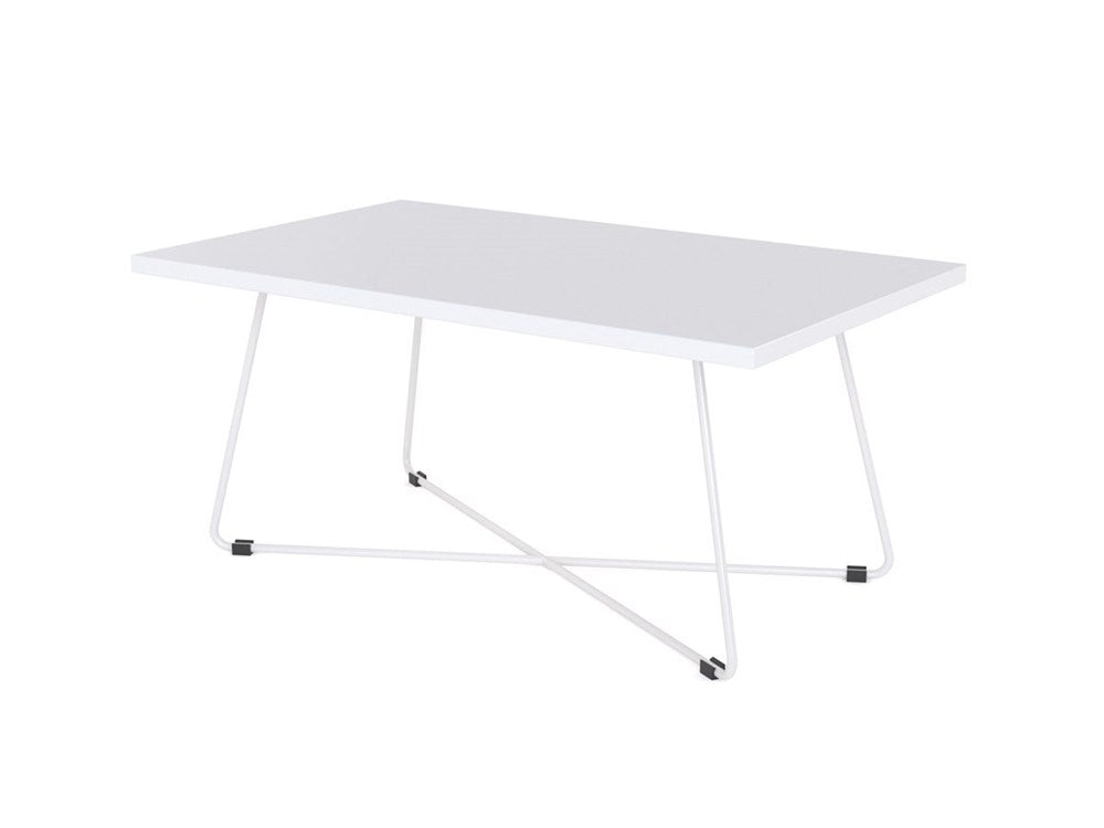 Zion Coffee Table Straight - 1000 x 600 mm-Reception Furniture-White-White-Commercial Traders - Office Furniture