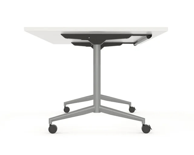 Team Flip Table 1600x800-Meeting Room Furniture-Atlantic Oak-Black-Commercial Traders - Office Furniture
