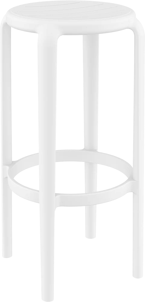 Tom Stool 750H-Barstools-White-Commercial Traders - Office Furniture